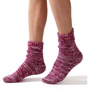 ميرينو جوارب من الصوف. وسادة كاملة تيري غامض طاقم الجوارب للنساء المشي لمسافات طويلة متماسكة سميكة الشتاء الدافئة مترهل الجوارب in Kuwait