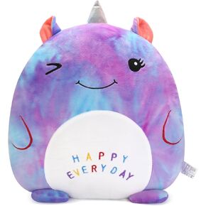 Unicorn Plush Pillow, 16’’ Soft Plushie Doll, Cute Hugging Pillow for Girls, Blue