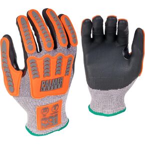 Palmer Safety Cut Resistance Work Gloves I ANSI A4 Cutting Gloves with Sandy Nitrile Coated I Touch-Screen & Superior Grip