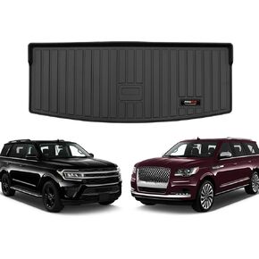 for Ford Expedition Max/Lincoln Navigator L 7 Seater 2018-2024 2025 Floor MTS 3 Rows Trunk Cargo Liner and Backrest Mats All Weather TPE Protection Accessories (7 Seat Full Set-Only for MAX Or L)