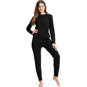 BAMBOO COOL Thermal Underwear for Women Base Layer Womens Thermal Top and Bottom Set