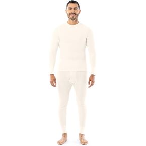 Indera Men's Traditional Waffle Thermal Underwear Long Johns Crew Top and Pant Set