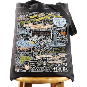 BWWKTOP Sam Quotes Canvas Tote Bag Ring Movie Inspired Gift Samwise Fans Reusable Bag For Women Girls