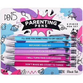 Funny Dog People Pens, A snarky gag gift set for pet owners or coworkers, Black ballpoint pens