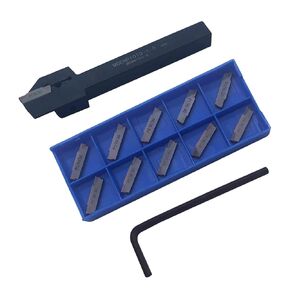 13pcs Lathe Grooving Tool Holder Grooving Cut-Off Tool Holder MGEHR1212-2 with 11pcs MGMN200-G Indexable Carbide Grooving Inserts(MGEHR1212-2+MGMN200)