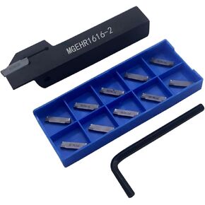 13pcs Lathe Grooving Tool Holder Grooving Cut-Off Tool Holder MGEHR1212-2 with 11pcs MGMN200-G Indexable Carbide Grooving Inserts(MGEHR1212-2+MGMN200) in Kuwait