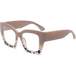 نظارات مربعة كبيرة الحجم للنساء، نظارات عصرية بإطار سميك أزرق فاتح، نظارات سوداء عصرية in Kuwait