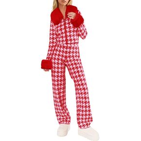Yousify Winter Sweater Sets Ski Outfits for Women Color Block Skiing Clothes
