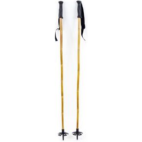 Booyah! Bamboo Downhill Ski Poles - Alpine Ski Poles with Black Pole Grip and Black Baskets, Ski Poles Men and Women, for Winter Downhill Skiing Wooden Poles(110cm)