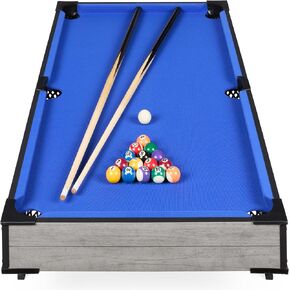 Best Choice Products 40in Tabletop Billiard Table, Pool Arcade Game Table for Living Room, Game Room w/ 2 Cue Sticks, Ball Set, Storage Bag