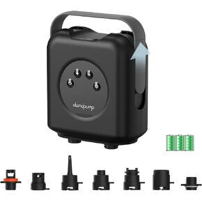Paddle Board Pump Electric Portable, Rechargeable SUP Pump 20PSI High Pressure, Dual-Stage Inflation, Auto-Off & 12V DC Car Connector, Air Pump for Paddle Board, Kayaks, Mattress, Kite Wings, Tents