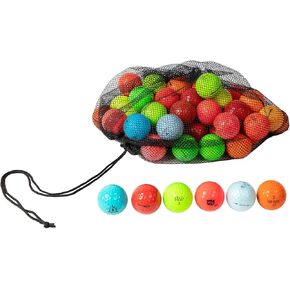 Clean Green Golf Balls Recycled Used Colored Brand Name Bulk Mix - AAA (3A) Good Condition Graded Ball - Includes GolfBalls and Mesh Carrying Bag