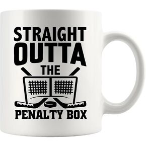 Straight Outta The Penalty Box Hockey Gifts For Men Women Ice Hockey Player Coach Team Mates Trainer Instructor Hockey Lover Dad Boyfriend Husband From Wife Girlfriend Ceramic Mug 11 oz White