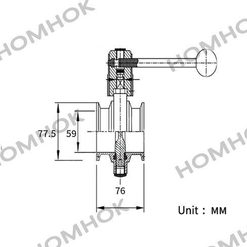 2.5 Inch Butterfly Valve Sanitary,Tri Clamp Sanitary Butterfly Valve with Pull Handle Stainless Steel 304 for Home Brew,Brewing (2.5" Tri-Clamp Butterfly Valve) in Saudi Arabia
