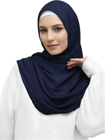حجاب مطوي من القطن الفاخر للنساء المسلمات، وشاح رأس طويل شال خفيف الوزن in Saudi Arabia