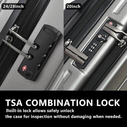 24 Inch Hardside Expandable Luggage, Checked Medium Luggage with TSA Lock & Spinner Silent Wheels, Lightweight ABS+PC Hardshell Suitcase, Dark Blue in Saudi Arabia
