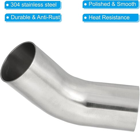 PATIKIL 45 Degree Bend Elbow, 1 8/9inch OD Sanitary Exhaust Pipe Elbow Intercooler Pipe Mandrel Elbow Connector Tube for Welding Brewery Equipment HVAC Stair Handrail, 2 Pcs in Saudi Arabia