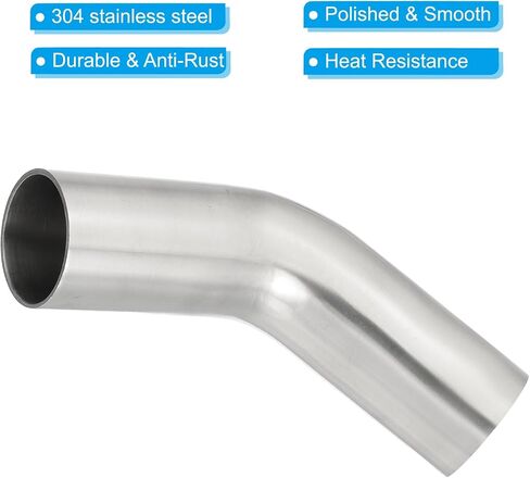 PATIKIL 45 Degree Bend Elbow, 1 8/9inch OD Sanitary Exhaust Pipe Elbow Intercooler Pipe Mandrel Elbow Connector Tube for Welding Brewery Equipment HVAC Stair Handrail, 2 Pcs in Saudi Arabia