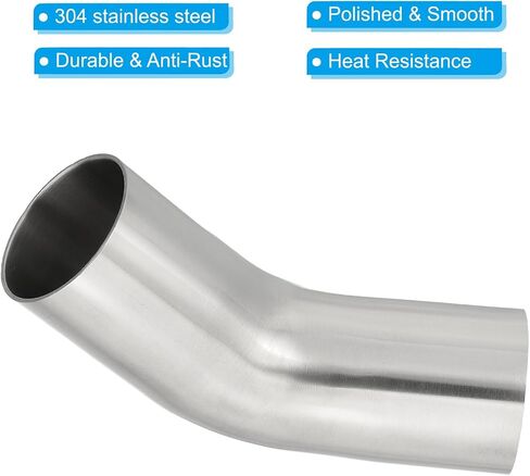 PATIKIL 45 Degree Bend Elbow, 1 8/9inch OD Sanitary Exhaust Pipe Elbow Intercooler Pipe Mandrel Elbow Connector Tube for Welding Brewery Equipment HVAC Stair Handrail, 2 Pcs in Saudi Arabia