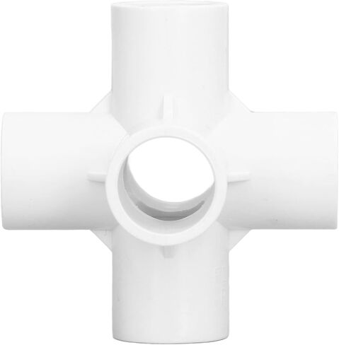 تركيبات زاوية الأنابيب البلاستيكية 10 قطع من موصل تركيب PVC 6 فتحات جانبية للمنفذ PVC موصل الكوع المناسب مع تركيبات سوداء ولوير إلى شائكة (أبيض) in Saudi Arabia