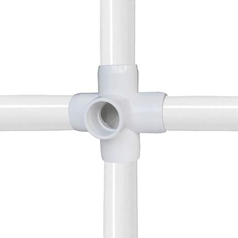 تركيبات زاوية الأنابيب البلاستيكية 10 قطع من موصل تركيب PVC 6 فتحات جانبية للمنفذ PVC موصل الكوع المناسب مع تركيبات سوداء ولوير إلى شائكة (أبيض) in Saudi Arabia