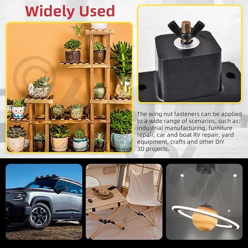 Hilitchi 135Pcs M3 M4 M5 M6 M8 M10 M12 Wing Nuts Assortment Kits Carbon Steel Butterfly Nut Black Butterfly Nut Wing Nuts Fasteners Wingnuts Hand Twist Tighten Ear for Home Building Industry in Saudi Arabia