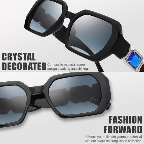 The Fresh Trendy Women Hot Fashion Rhinestones Sunnies Sunglasses - Exquisite Packaging - FR17406R in Saudi Arabia