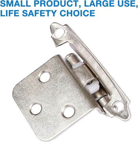 50 Pack Cabinets Hinges Brushed Nickel 1/2" Overlay Satin Nickel Hinges for Kitchen Cabinets Doors Slow Closing Cabinet Hinges Hardware Self-Closing Cabinet Hinges RV Semi-Concealed Cupboard Hinges in Kuwait