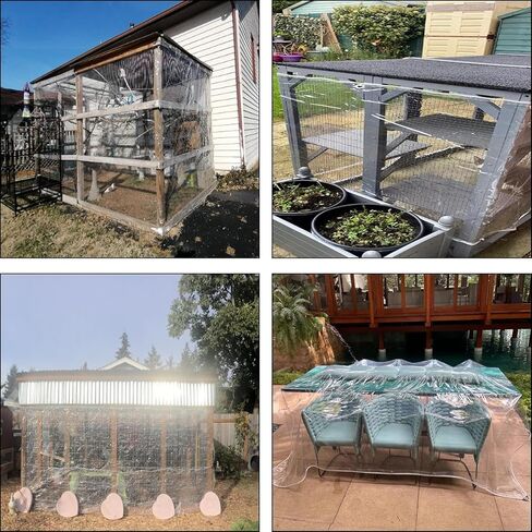 Clear Tarp,3' x 3' Clear Tarps with Grommets,14 MiL Heavy Duty Waterproof with Reinforced Edge for Patio and Pavilion,Porch and Outdoor Garden in Saudi Arabia