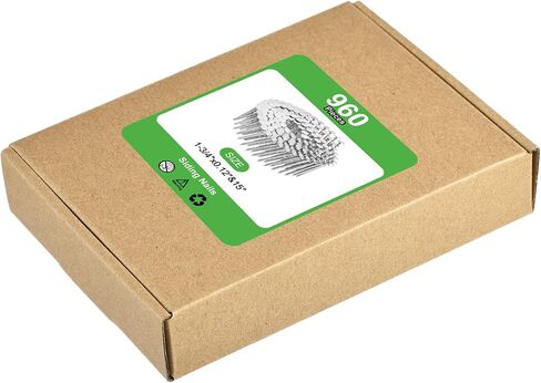 uxcell 960 عدد مسامير انحياز 1-3/4 بوصة × 0.12 بوصة 15 درجة 304 حلقة من الفولاذ المقاوم للصدأ ساق دائرية كاملة ملف سلكي ملفوف لللوح ومواد التغليف in Saudi Arabia