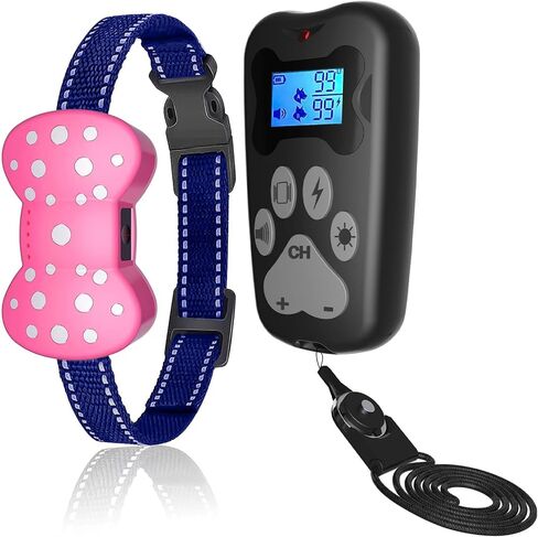 PetnaisDog Training Collar, 3000FT -Training Collar with Remote Control, Shock Absorber Collar for Dogs, Suitable for 5-100lbs Small,Medium, Large, Dog Collar, bark Collar,Rechargeable Collar,(Pink) in Saudi Arabia