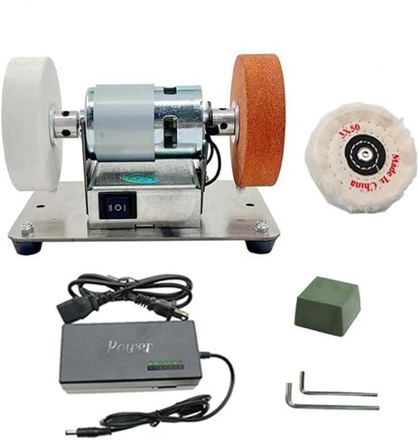 100W Bench Grinder 7 Speed Adjustable Table Top Grinder Polisher Bench Grinding Tool for Sharpening and Polishing 3Inch Wheels(Double sander set) in Kuwait