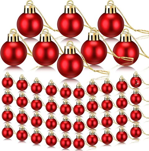 Sumind 48 Pieces Christmas Ball Ornaments Mini Matte Multicolor Christmas Hanging Ball Ornament Xmas Ball Tree Decorations Miniature Balls for Christmas Tree Party Decor (Multicolored,1.2 Inch) in Saudi Arabia