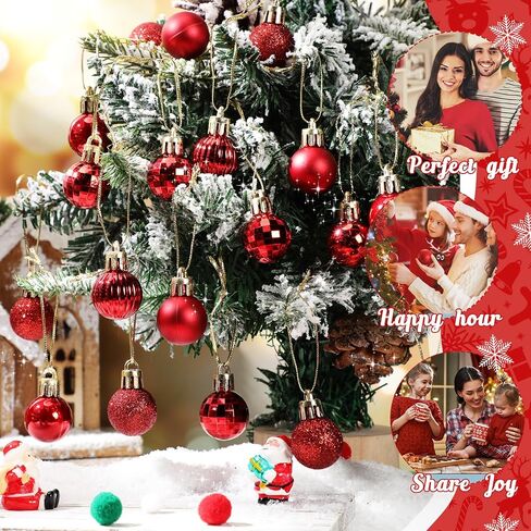 Sumind 48 Pieces Christmas Ball Ornaments Mini Matte Multicolor Christmas Hanging Ball Ornament Xmas Ball Tree Decorations Miniature Balls for Christmas Tree Party Decor (Multicolored,1.2 Inch) in Saudi Arabia