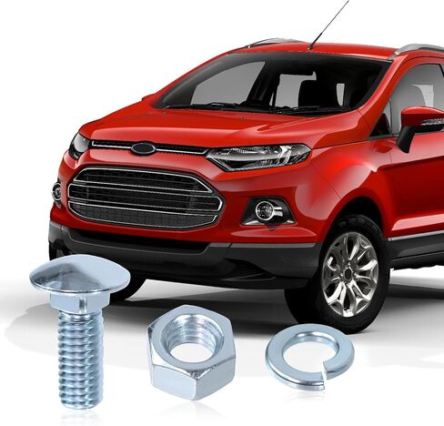 طقم مسامير المصد الخلفي الأمامي برأس مستدير متوافق مع Ford 7/16-14x1-1/4 (4 مجموعة)؛ مسامير النقل الطويلة، والصواميل السداسية، وغسالات القفل in Saudi Arabia