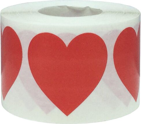 White Heart Stickers Valentine's Day Crafting Scrapbooking 1.5 Inch 500 Adhesive Stickers in Saudi Arabia