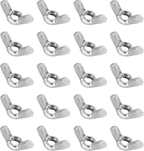 20Pcs Wing Nuts, Hand Tightened Nuts, Stainless Steel Screw Fasteners M6 in Saudi Arabia