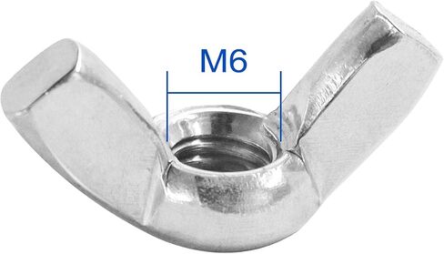 20Pcs Wing Nuts, Hand Tightened Nuts, Stainless Steel Screw Fasteners M6 in Saudi Arabia