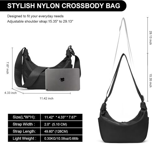 CORALDAISY Crescent Bag Hobo Crossbody Bags for Women Tote Handbag Ruched Shoulder Bag Lightweight Casual Sling Bag in Saudi Arabia