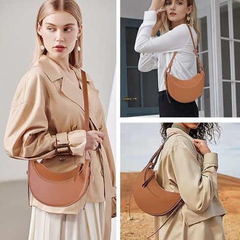 Saddle Bag for Women Crescent Bag Shoulder Bag Purse Hobo Handbag Leather in Saudi Arabia