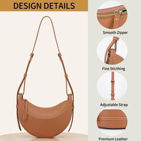 Saddle Bag for Women Crescent Bag Shoulder Bag Purse Hobo Handbag Leather in Saudi Arabia