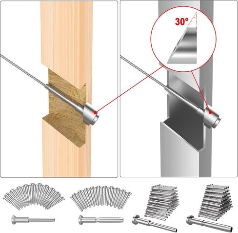 BLIKA 20 Pack 5/16" ID Angle Washers for Cable Railing Posts, Stainless Steel 30 Degree Angle Beveled Washer for 1/8", 3/16" Invisible Cable Railing Hardware, Cable Railing Angled Washer in Saudi Arabia
