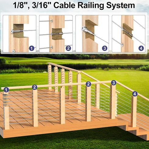 BLIKA 20 Pack 5/16" ID Angle Washers for Cable Railing Posts, Stainless Steel 30 Degree Angle Beveled Washer for 1/8", 3/16" Invisible Cable Railing Hardware, Cable Railing Angled Washer in Saudi Arabia