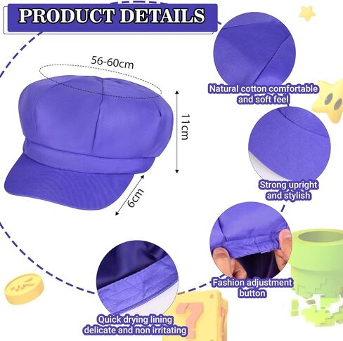 Kavoc Halloween Super Role Play Bros Costume Include Plumber Hat Suspenders Gloves Beard Buttons for Men Women Dress Up in Saudi Arabia