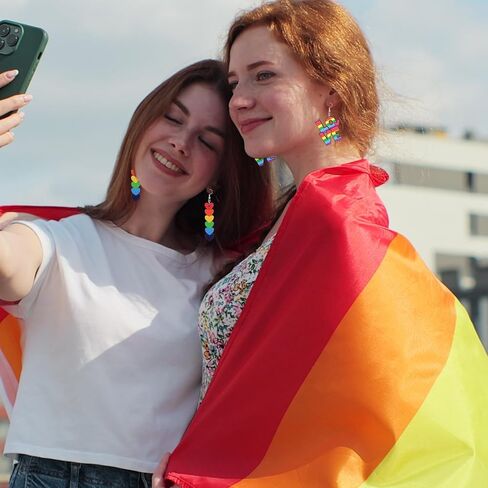 8 أزواج من الأقراط للنساء خفيفة الوزن خشبية للعطلات أقراط متدلية على شكل قلب هدايا لطيفة مجوهرات شهر الفخر الرابع من يوليو يوم الاستقلال in Saudi Arabia