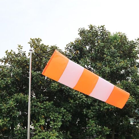 Shudyear Wind Socks for Outside Heavy Duty,Wind Direction Indicators for Outdoors Airport Farm & Park,Good Reflective Effect Thickened Waterproof (Orange White) 30" in Saudi Arabia