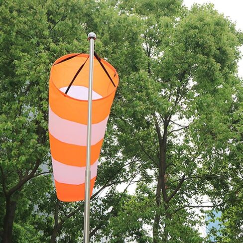 Shudyear Wind Socks for Outside Heavy Duty,Wind Direction Indicators for Outdoors Airport Farm & Park,Good Reflective Effect Thickened Waterproof (Orange White) 30" in Saudi Arabia