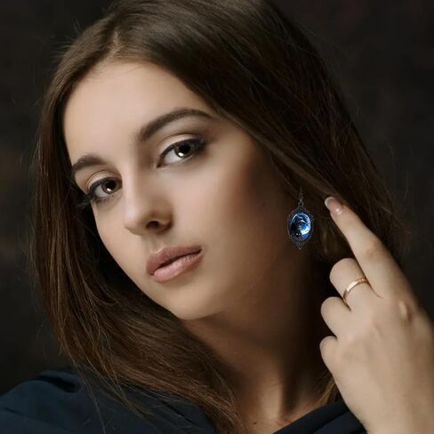 Gothic Witch Earrings for Women Vintage Gothic Mystery Witch Cameo Earrings Punk Style Crystal Glass Witch Dangle Earrings Gothic Witch Jewelry in Saudi Arabia