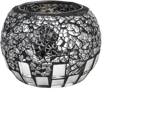 ELEGANTZ Tealight شموع حامل زينة مركزية للطاولة - حامل شموع زجاجي فاخر من الفسيفساء - ديكور مركزي لطاولة الطعام - حامل شموع أنيق وحديث - مجموعة من 2 - أرجواني أزرق in Saudi Arabia