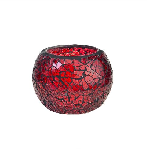 ELEGANTZ Tealight شموع حامل زينة مركزية للطاولة - حامل شموع زجاجي فاخر من الفسيفساء - ديكور مركزي لطاولة الطعام - حامل شموع أنيق وحديث - مجموعة من 2 - أرجواني أزرق in Saudi Arabia